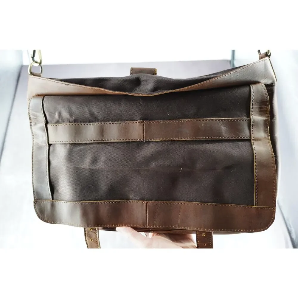 Handmade Brown Genuine Leather Messenger Bag Laptop Satchel Briefcase